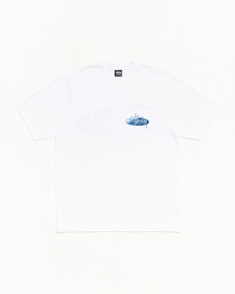 Wave Oval Tee Mens Short Sleeve In White