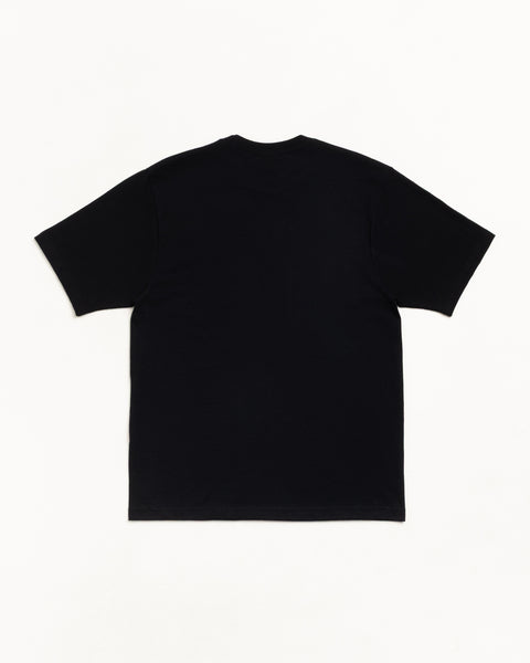 Stussy Sport Tee Unisex Short Sleeve In Black, Back View Flat Lay