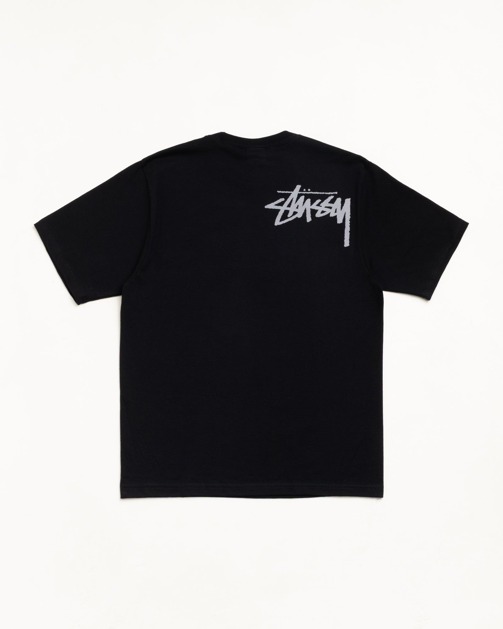 Unisex Short Sleeve Tee In Black With Back Logo Graphic