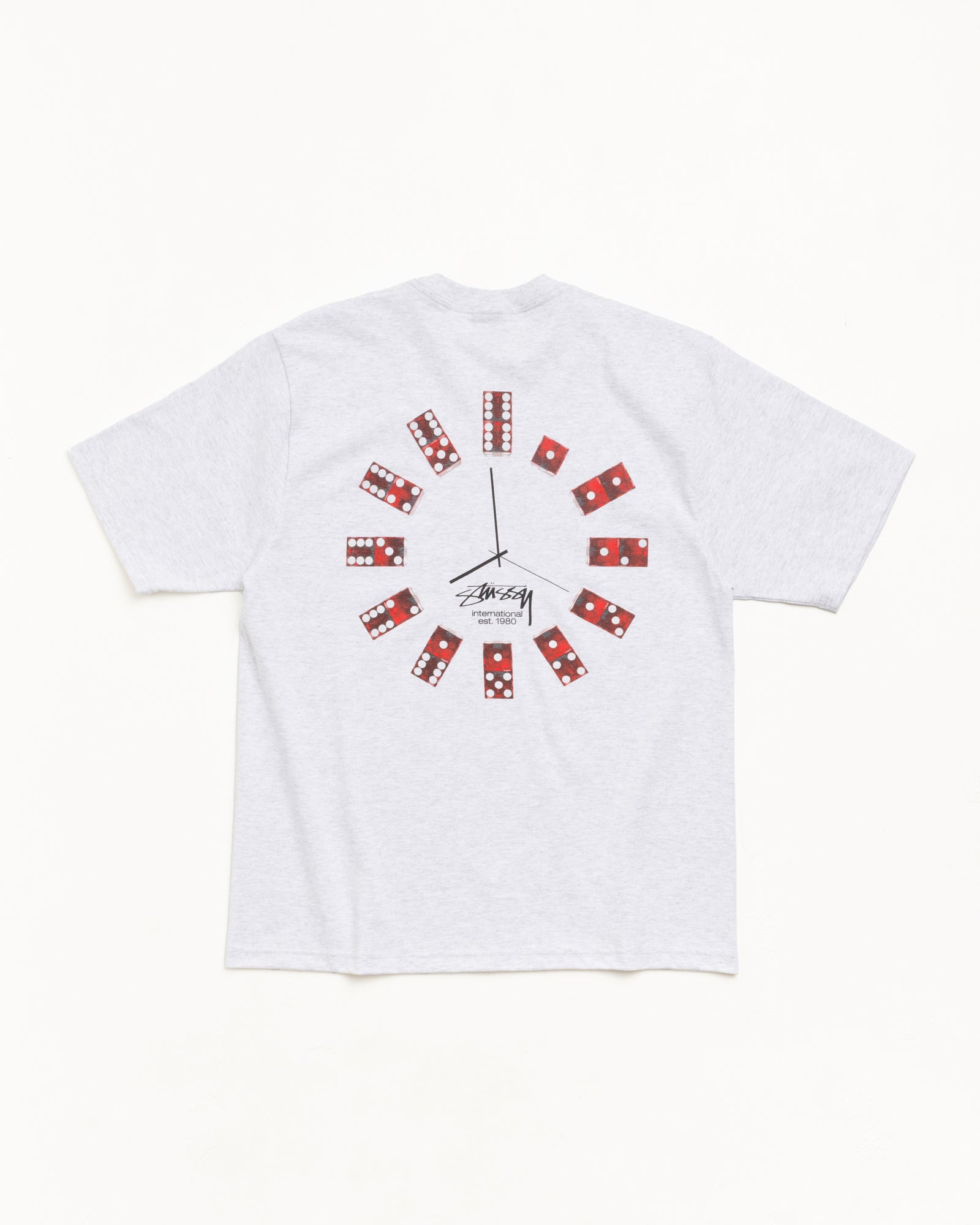 Dice Clock Tee Unisex Short Sleeve In Ash Heather | hero:main:collection:new-arrivals,shirts,tops-shirts,all,tees,outerwear,denim,knits,accessories,sunglasses,hoodies,sweats,mens-hoodies-sweatshirts,shorts,pants,bottoms,crew-sweats,zip-ups,swim,sweatpants,graphics,lazy-tees,swim,basic-9twenty,button-ups,shorts,cargos,denim-jeans,bottoms,bags,belts,wearables,gear,footwear,button-ups,basic-tops,jerseys,big-ol,classics,slim,jackets,all, | product-card-slider