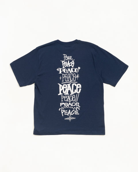 Peace Increased Tee Unisex Short Sleeve In Navy