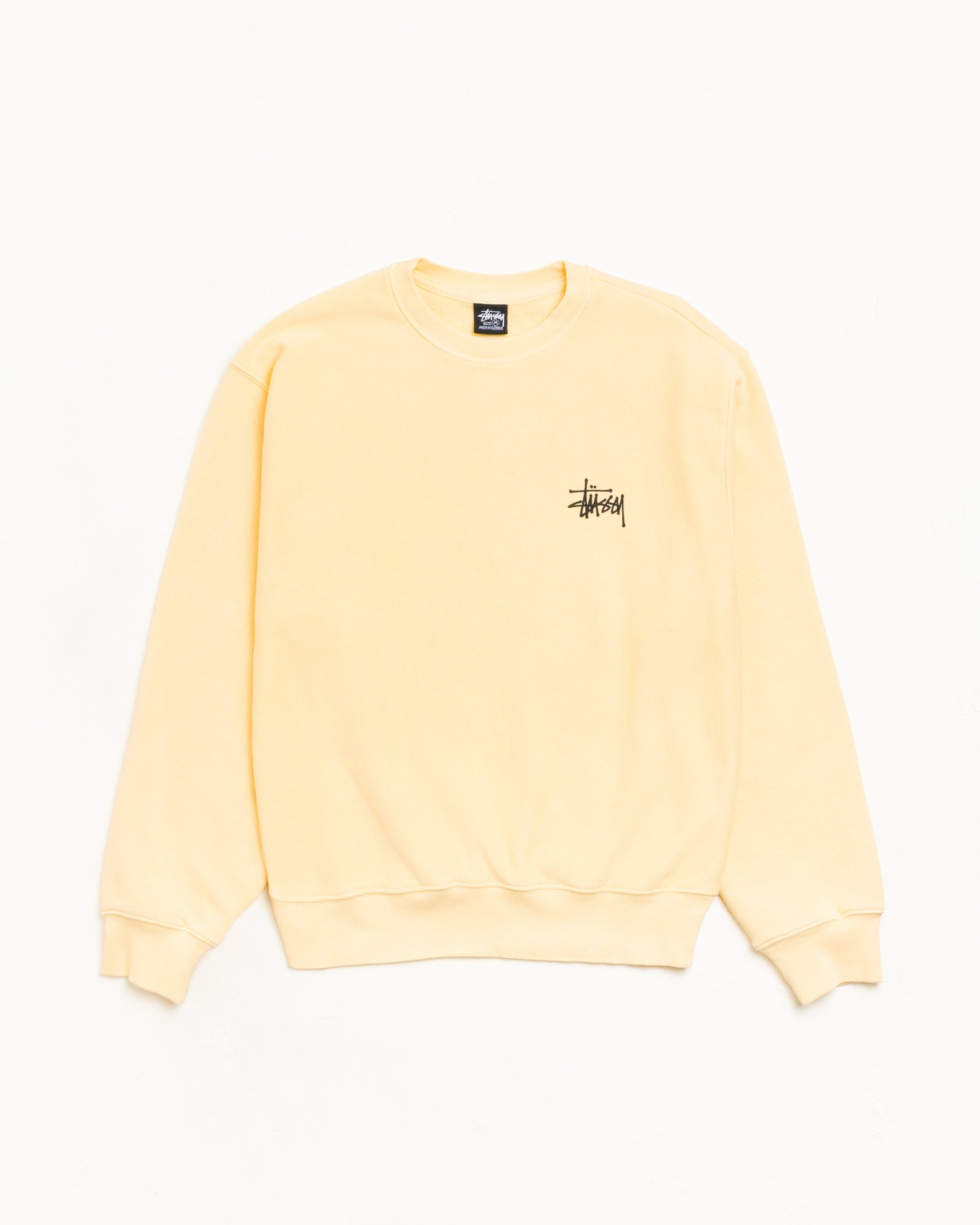 Basic Stussy Gar. Dyed Crew Unisex Long Sleeve In Gold