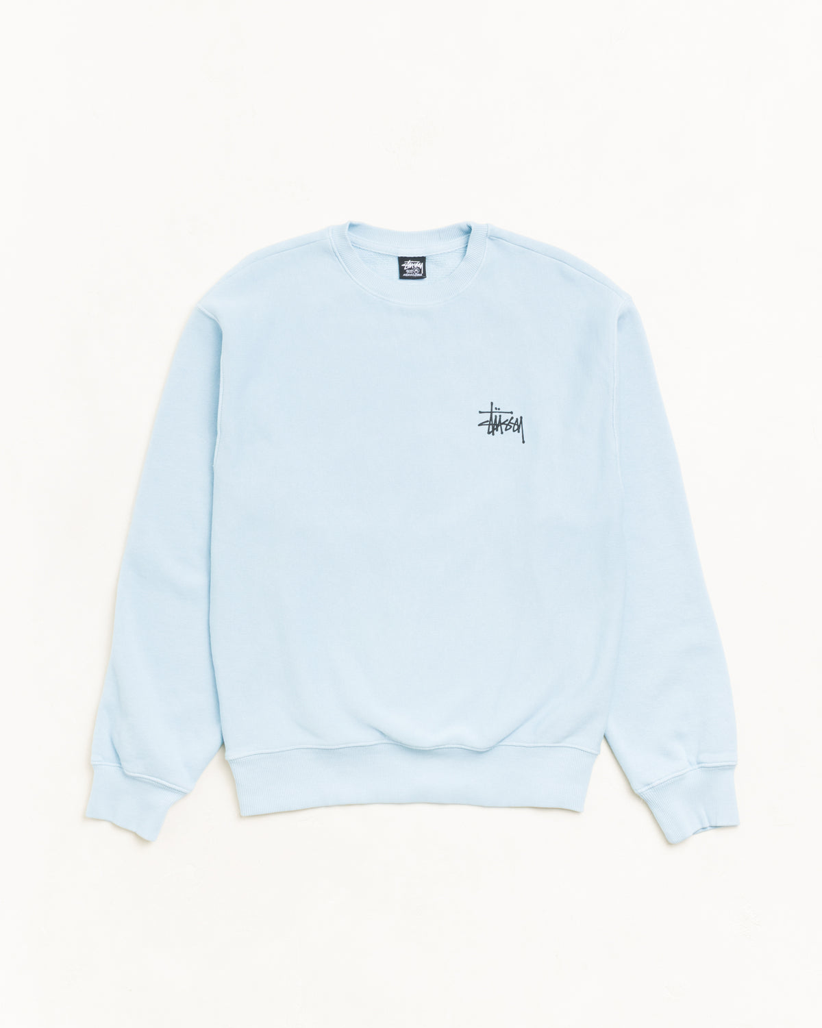 Basic Stussy Gar. Dyed Crew Unisex Long Sleeve In Sky Blue