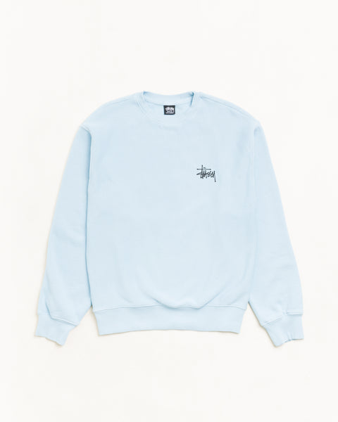 Basic Stussy Gar. Dyed Crew Unisex Long Sleeve In Sky Blue