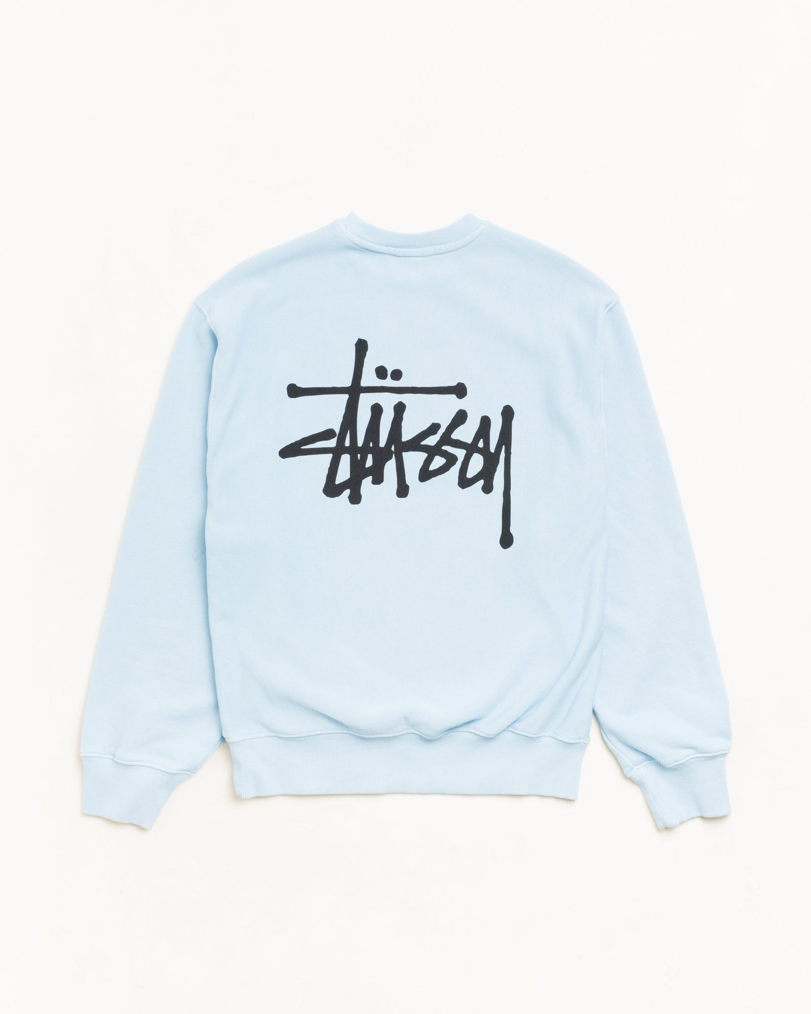 Basic Stussy Gar. Dyed Crew Unisex Long Sleeve In Sky Blue
