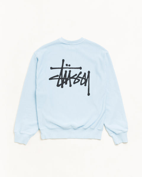 Basic Stussy Gar. Dyed Crew Unisex Long Sleeve In Sky Blue