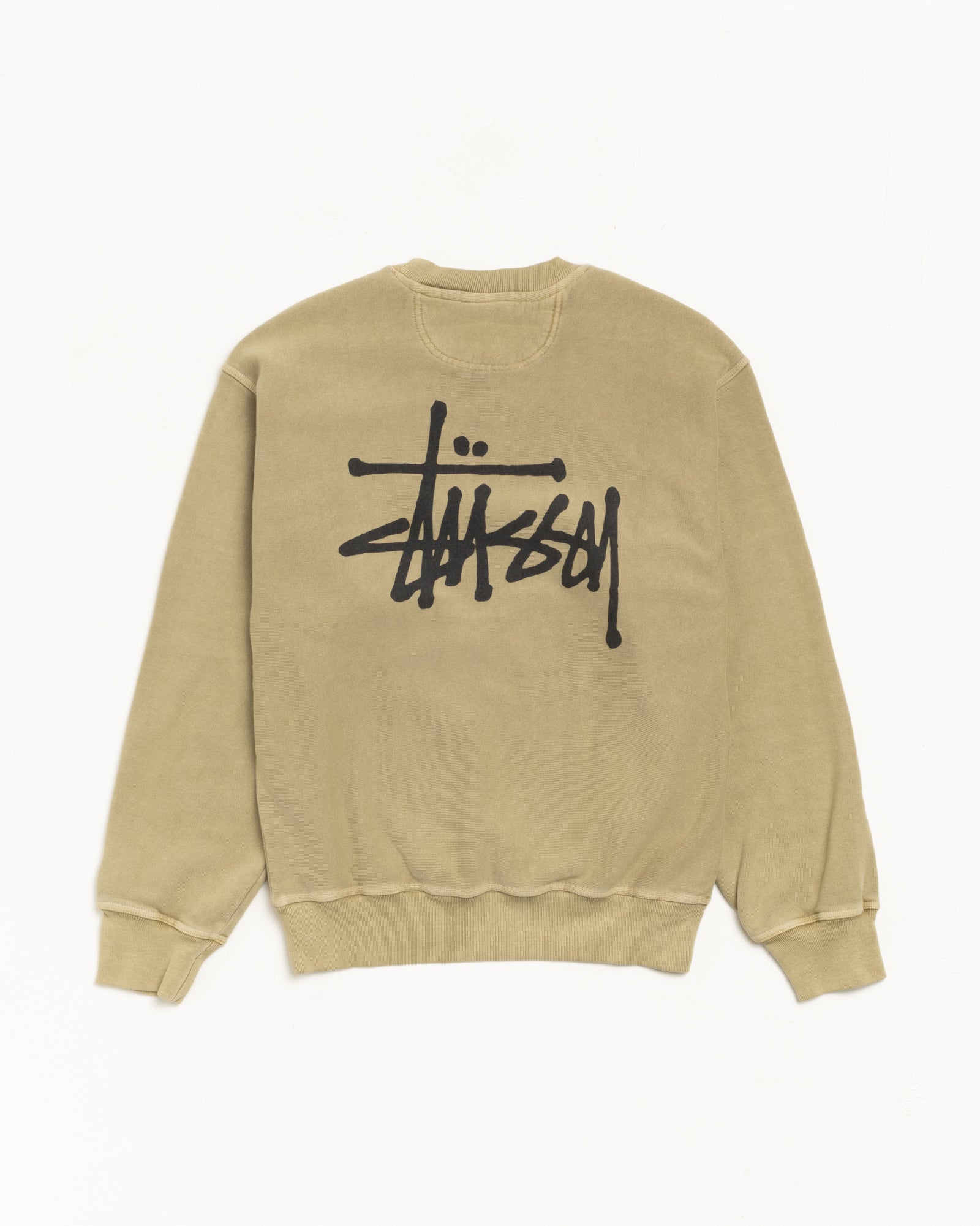 Basic Stüssy Crew Pigment Dyed – Elm | Sweats | Stüssy Europe