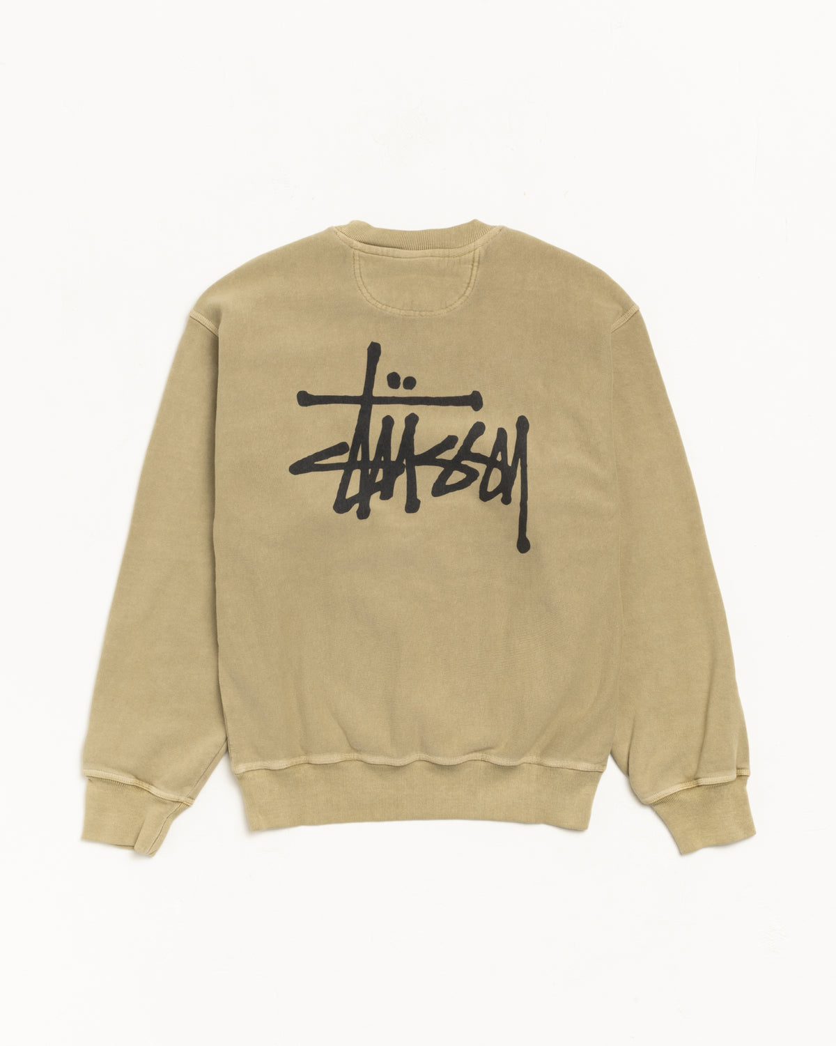 Basic Stüssy Crew Pigment Dyed – Elm | Sweats | Stüssy Europe