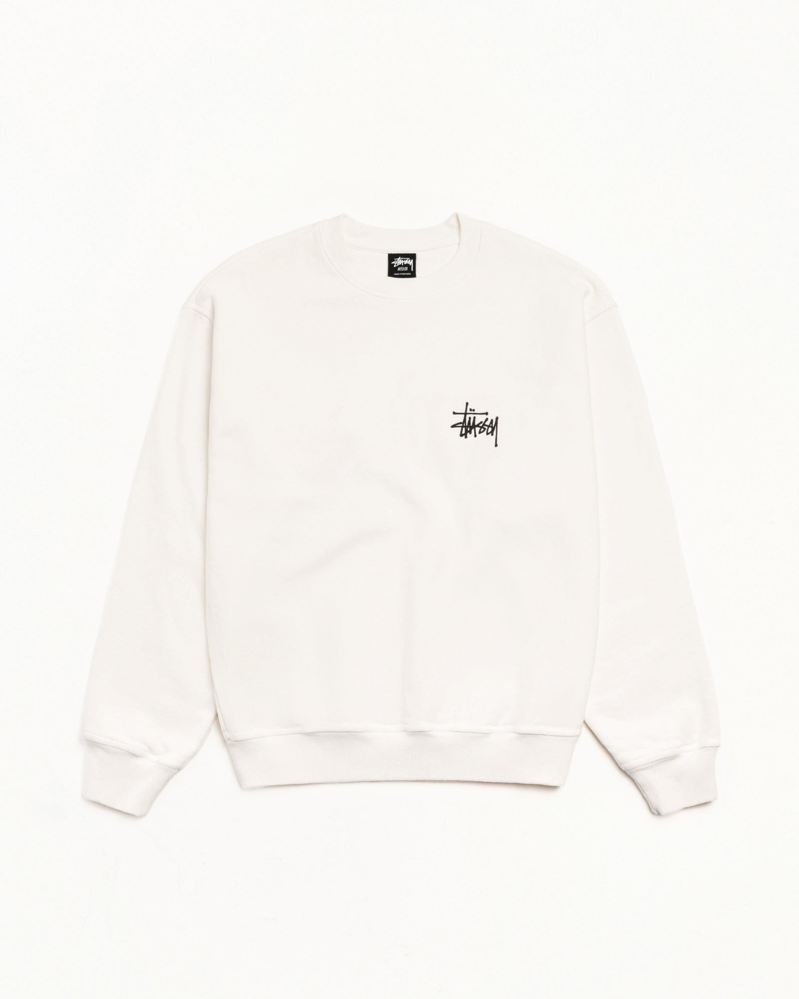 Basic Stussy Pig. Dyed Crew Mens Long Sleeve In Natural