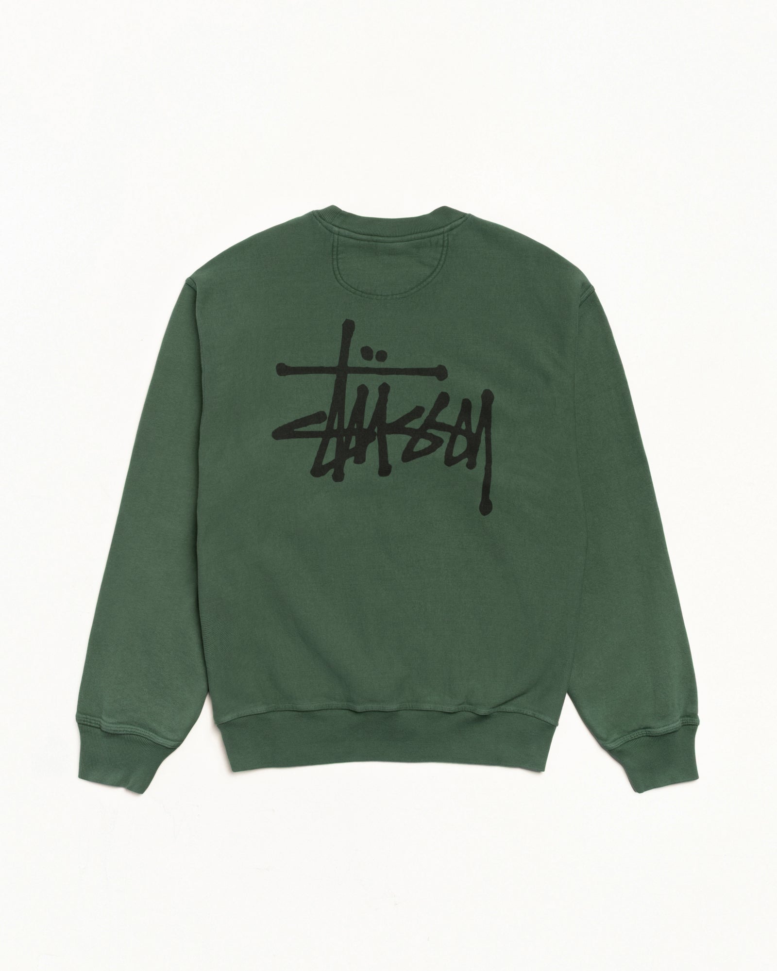 Basic Stüssy Crew Pigment Dyed – Pine | Tee & Sweats | Stüssy Europe