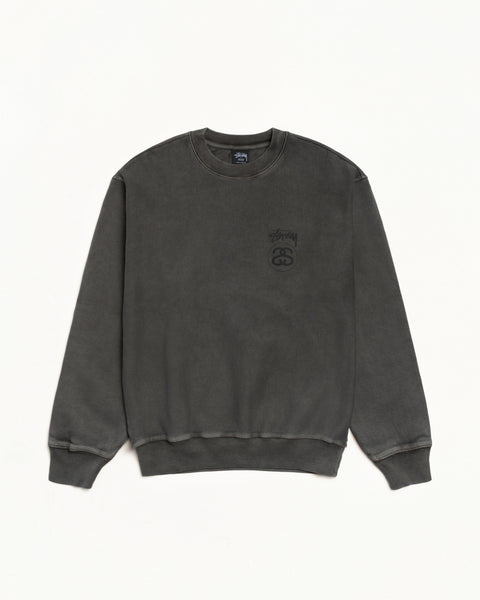 Stock Link Pig. Dyed Crew Mens Long Sleeve In Black
