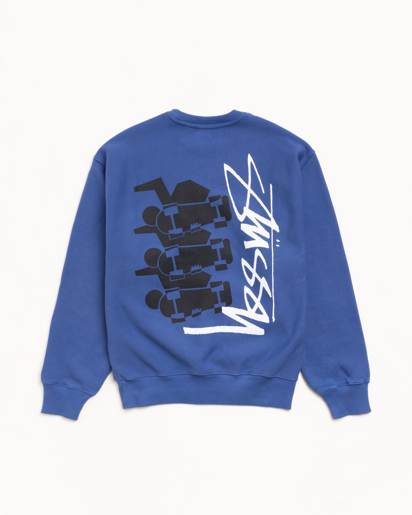 Skate Stack Gar. Dyed Crew Mens Long Sleeve In Indigo