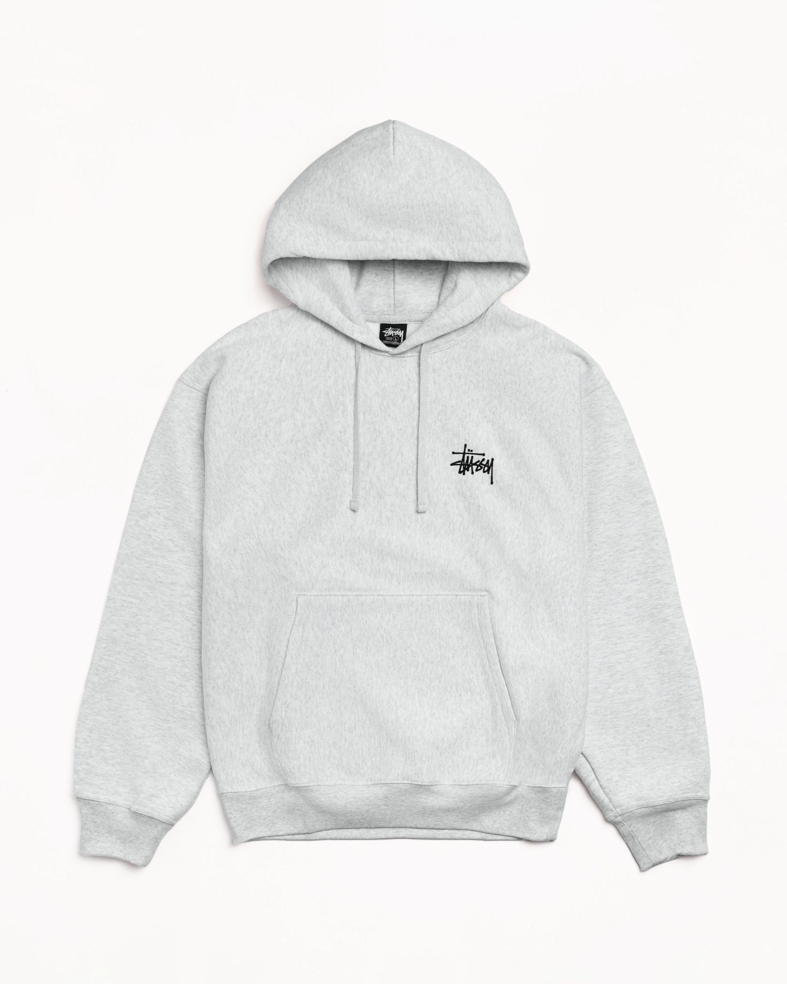 Basic Stussy Hood Mens Long Sleeve In Ash Heather
