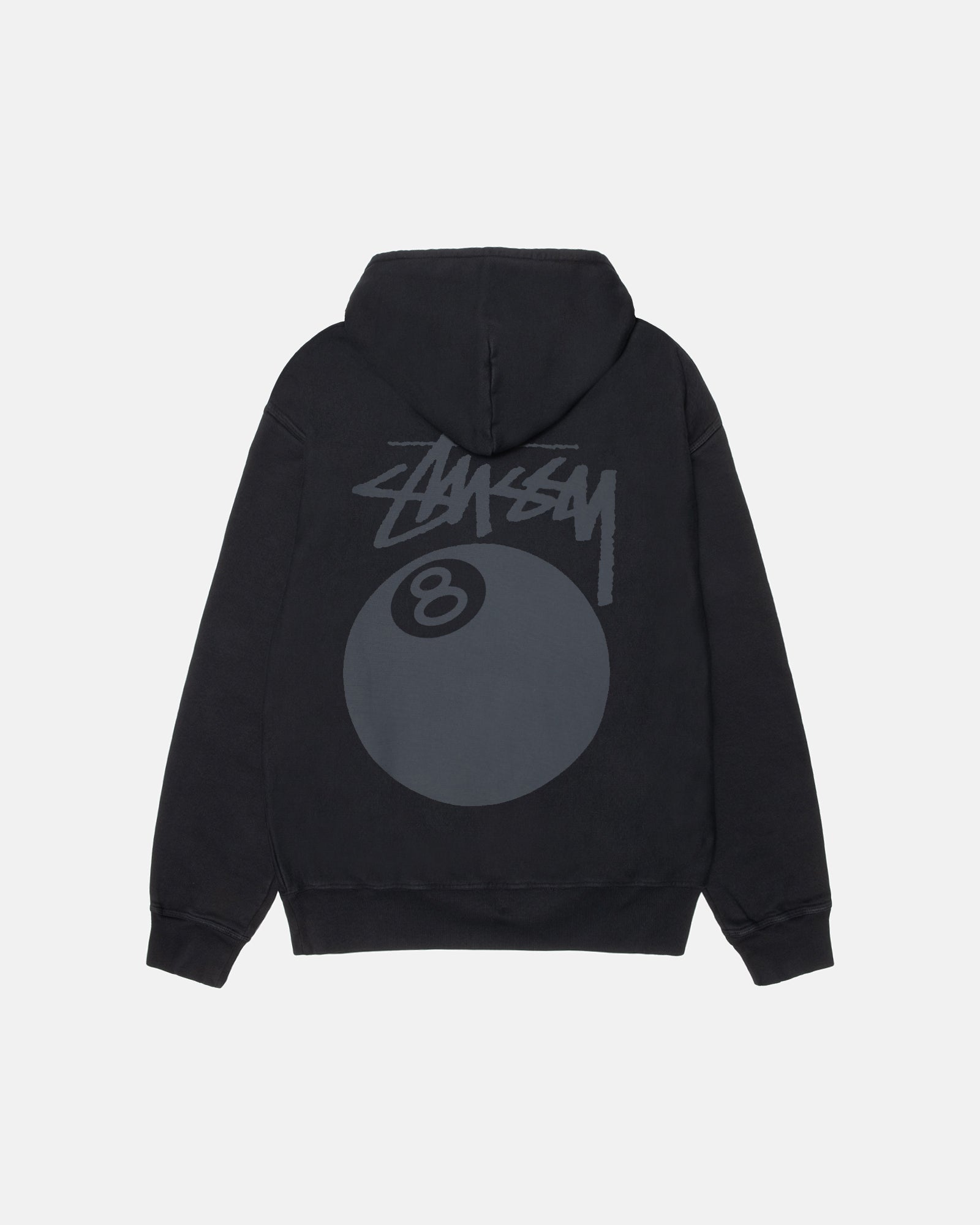 8 Ball Hoodie Pigment Dyed in black – Stüssy Europe