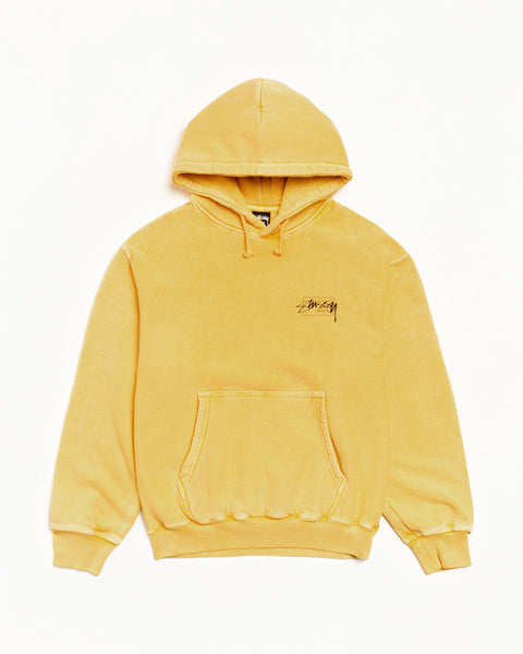 Modern Age Pig. Dyed Hood Mens Long Sleeve In Yellow