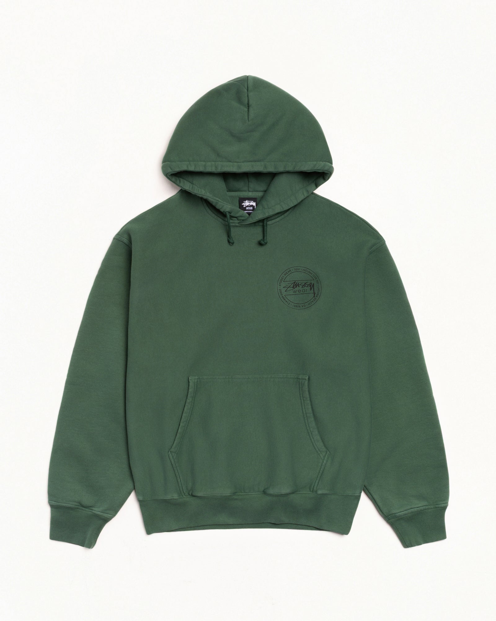 Stussy Wear Pig. Dyed Hood Mens Long Sleeve In Pine