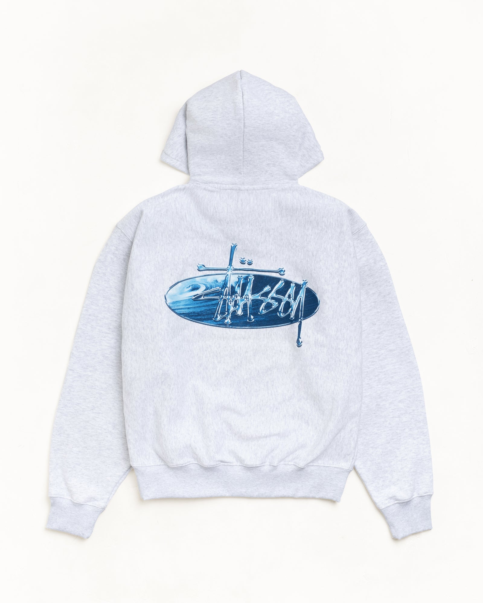 Wave Oval Hoodie – Ash Heather | Sweats | Stüssy Europe