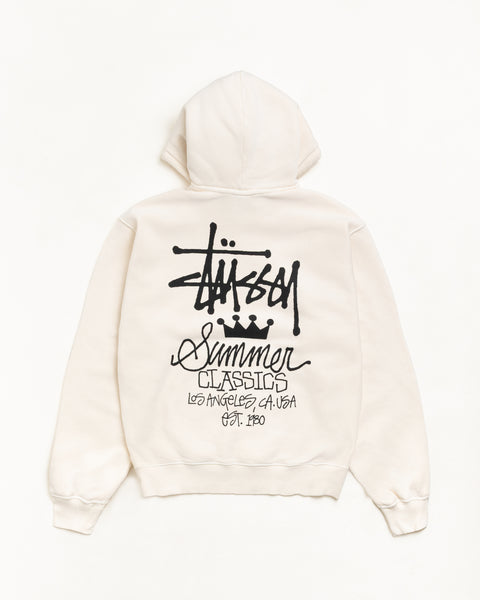 Garment Dyed Hoodie Unisex Long Sleeve In Bone With Large Back Graphic