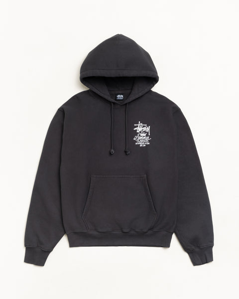 Garment Dyed Hoodie Unisex Long Sleeve In Faded Black