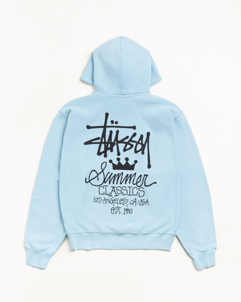 Garment Dyed Hoodie Unisex Long Sleeve In Sky Blue