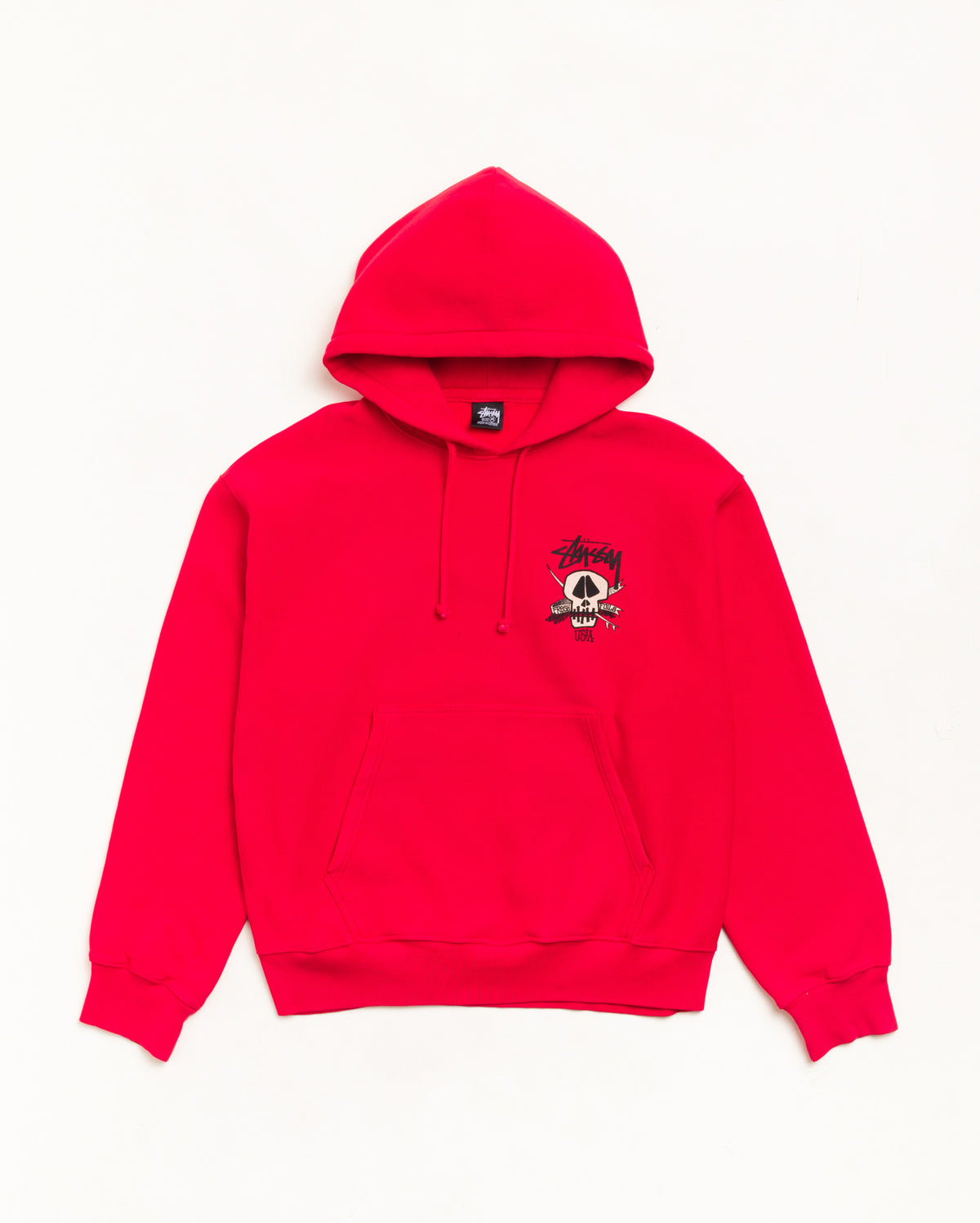 Fresh Foils Gar. Dyed Hood Unisex Long Sleeve In Red