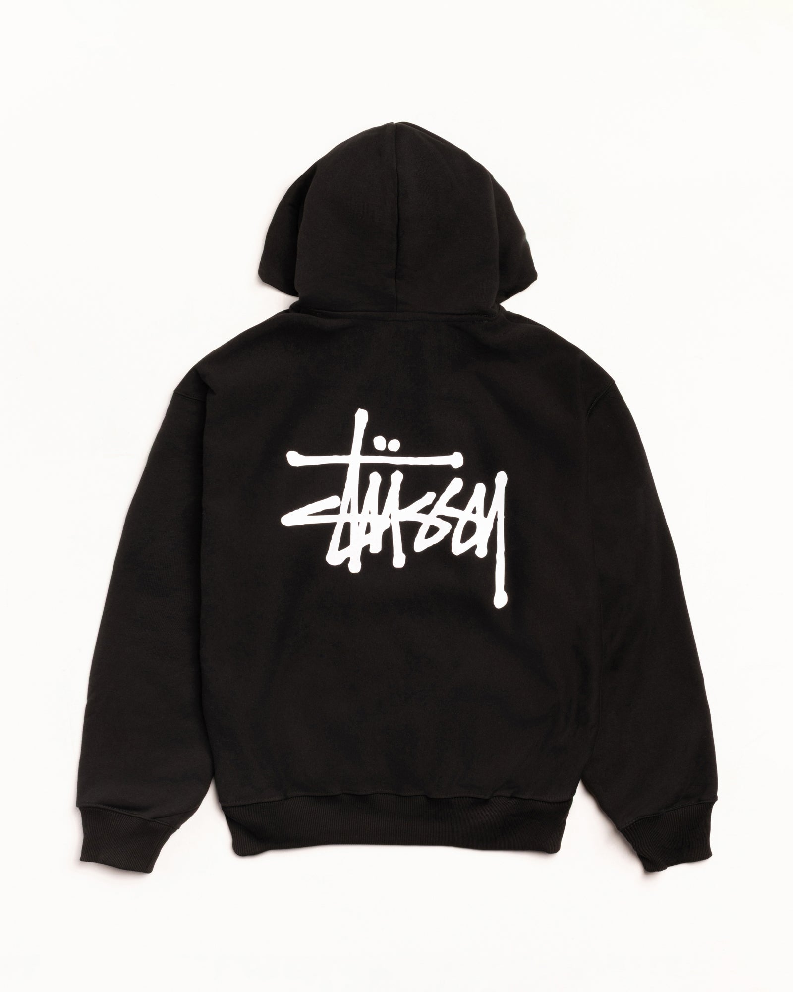 Basic Stussy Zip Hood Mens Long Sleeve In Black