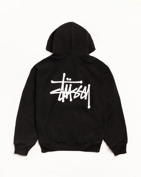 Basic Stussy Zip Hood Mens Long Sleeve In Black