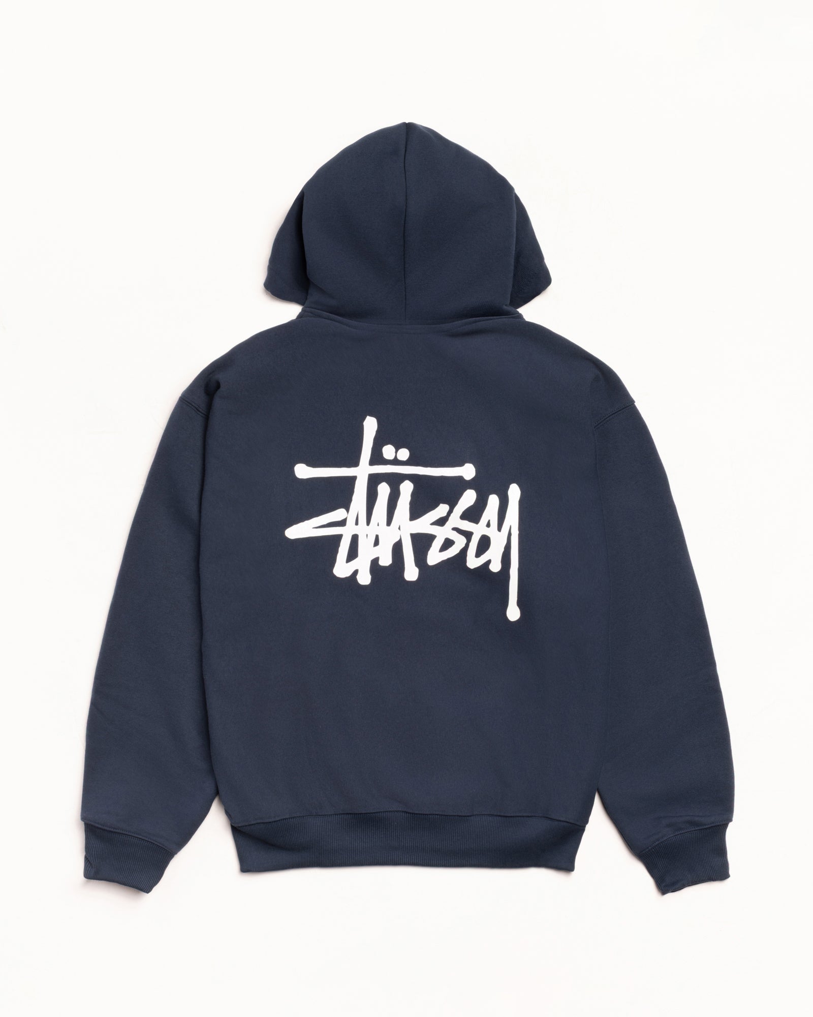 Basic Stussy Zip Hood Mens Long Sleeve In Navy