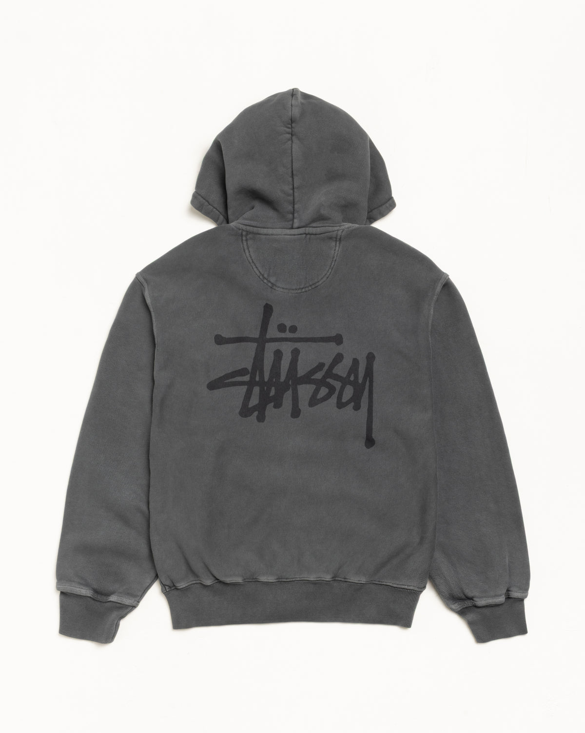 Basic Stüssy Zip Hoodie Pigment Dyed – Black/Black | Tee & Sweats 