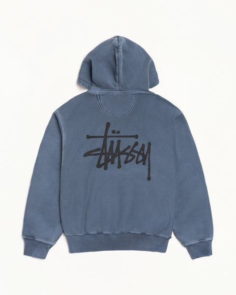 Basic Stussy Pig Dyed Zip Hood Mens Long Sleeve In Navy