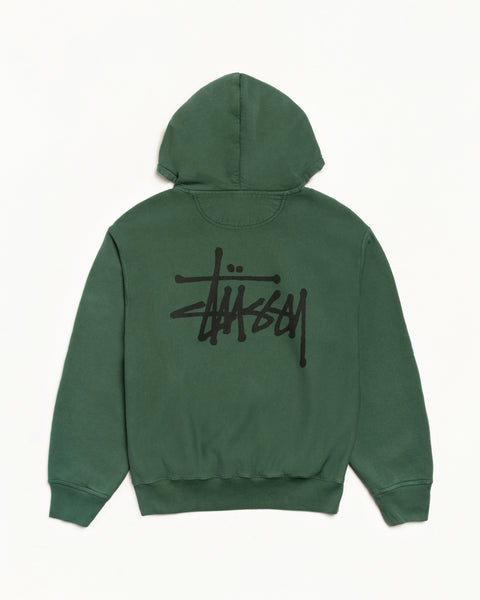 Basic Stussy Pig Dyed Zip Hood Mens Long Sleeve In Pine