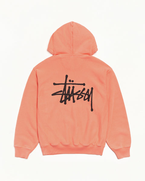 Basic Stussy Pig Dyed Zip Hood Mens Long Sleeve In Sherbert