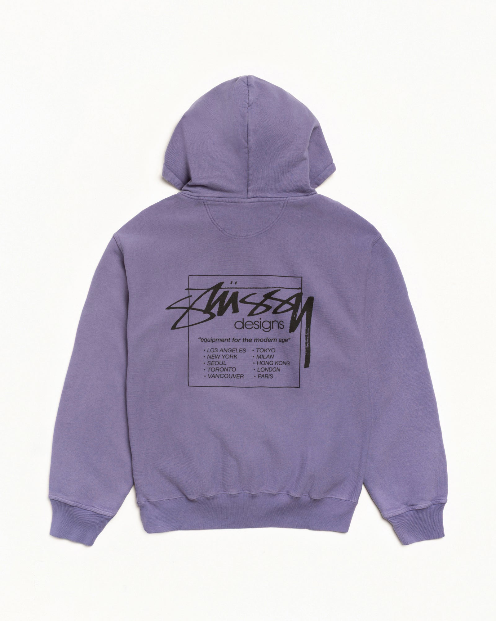 Modern Age Pig. Dyed Zip Hood Mens Long Sleeve In Grape