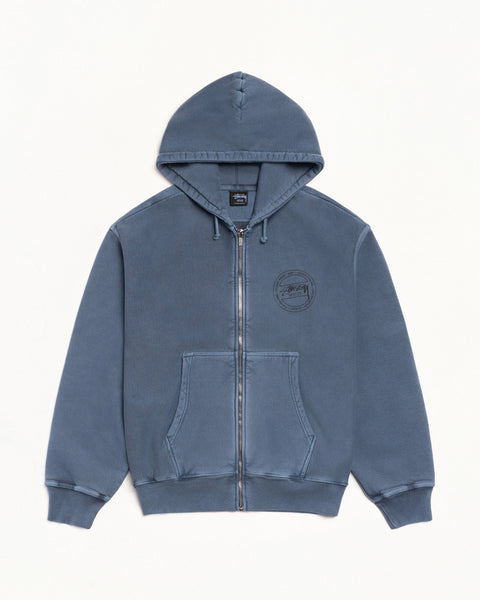 Stussy Wear Pig. Dyed Zip Hood Mens Long Sleeve In Navy