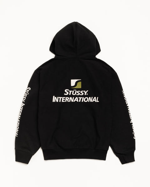 Stussy International Zip Hood Mens Long Sleeve In Black