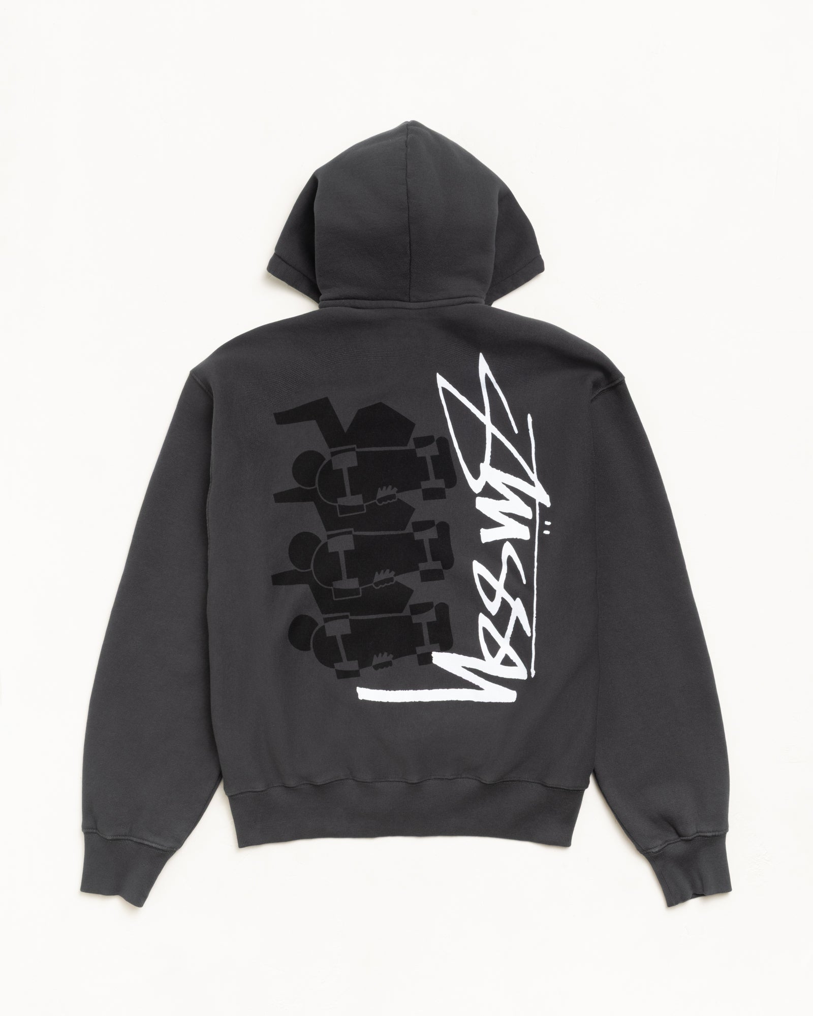 00s OLD STUSSY ストックロゴskate print Hoodie Stussy Japan Black Logo Print Hoodie Skate Chapter Lightly Used