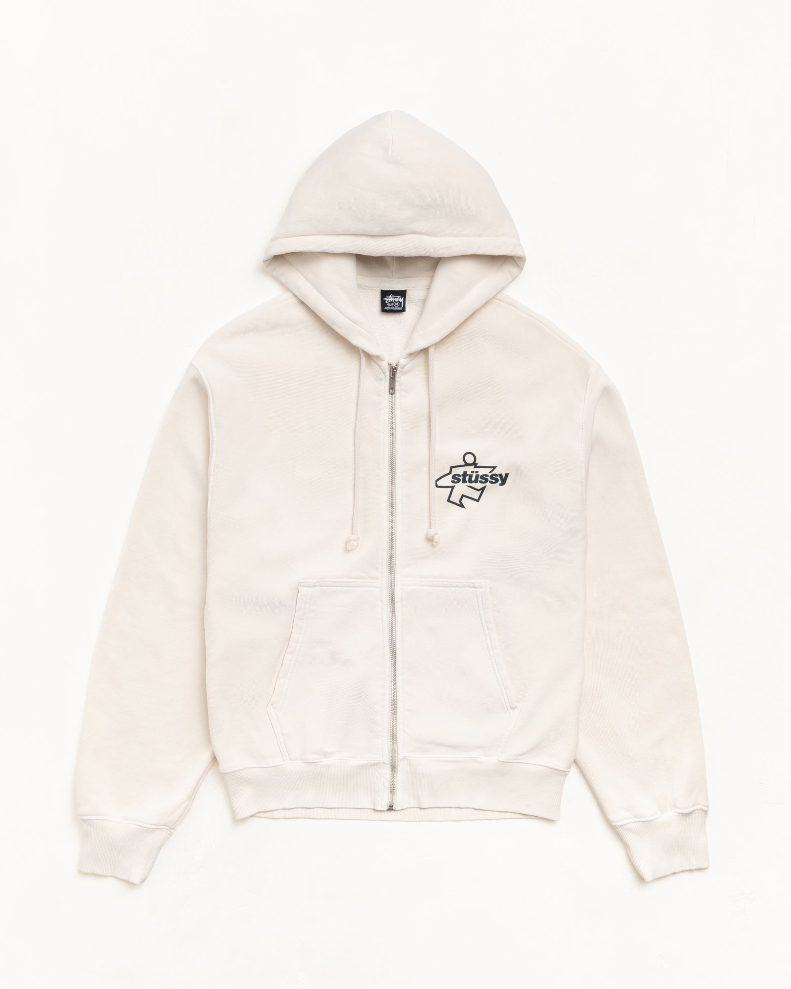 Surf Size Gar. Dyed Zip Hood Mens Long Sleeve In Bone