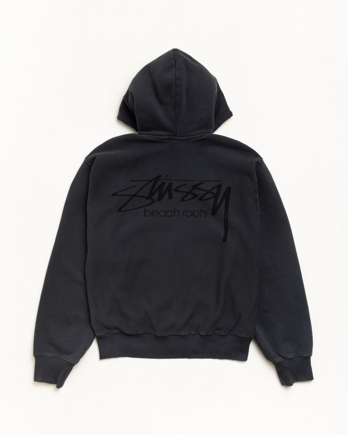 Beach Roots Zip Hoodie Garment Dyed – Faded Black | Sweats 