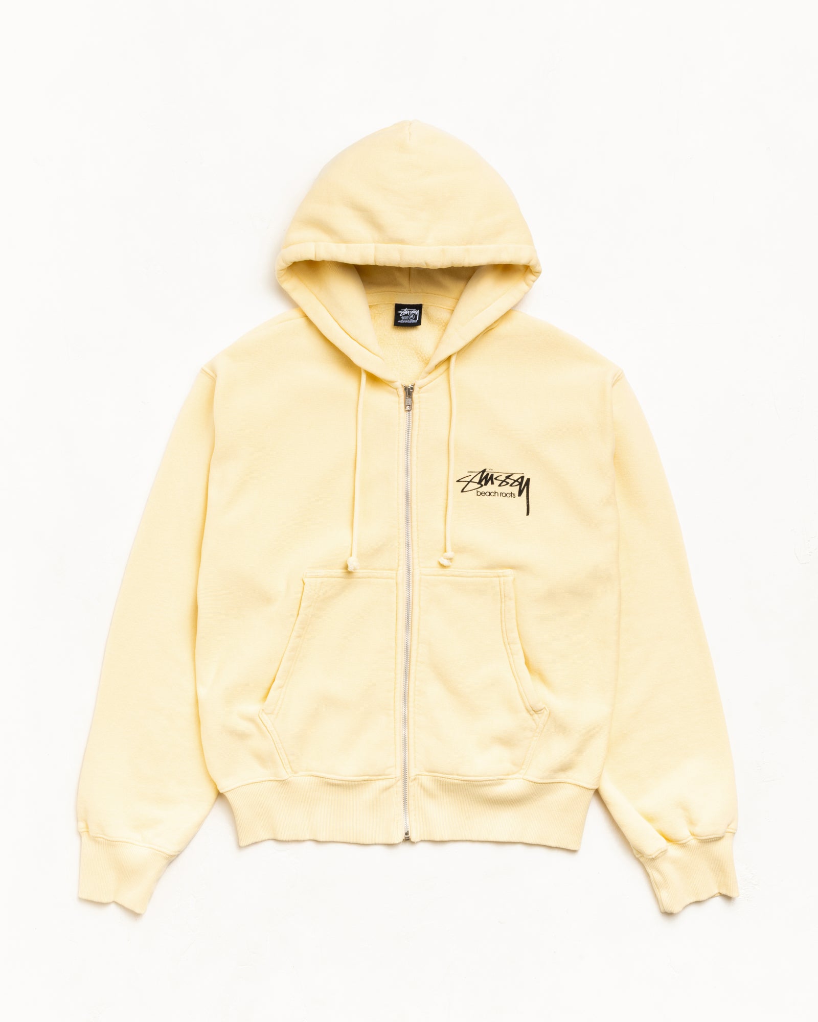 Beach Roots Gar. Dyed Zip Hood Unisex Long Sleeve In Gold