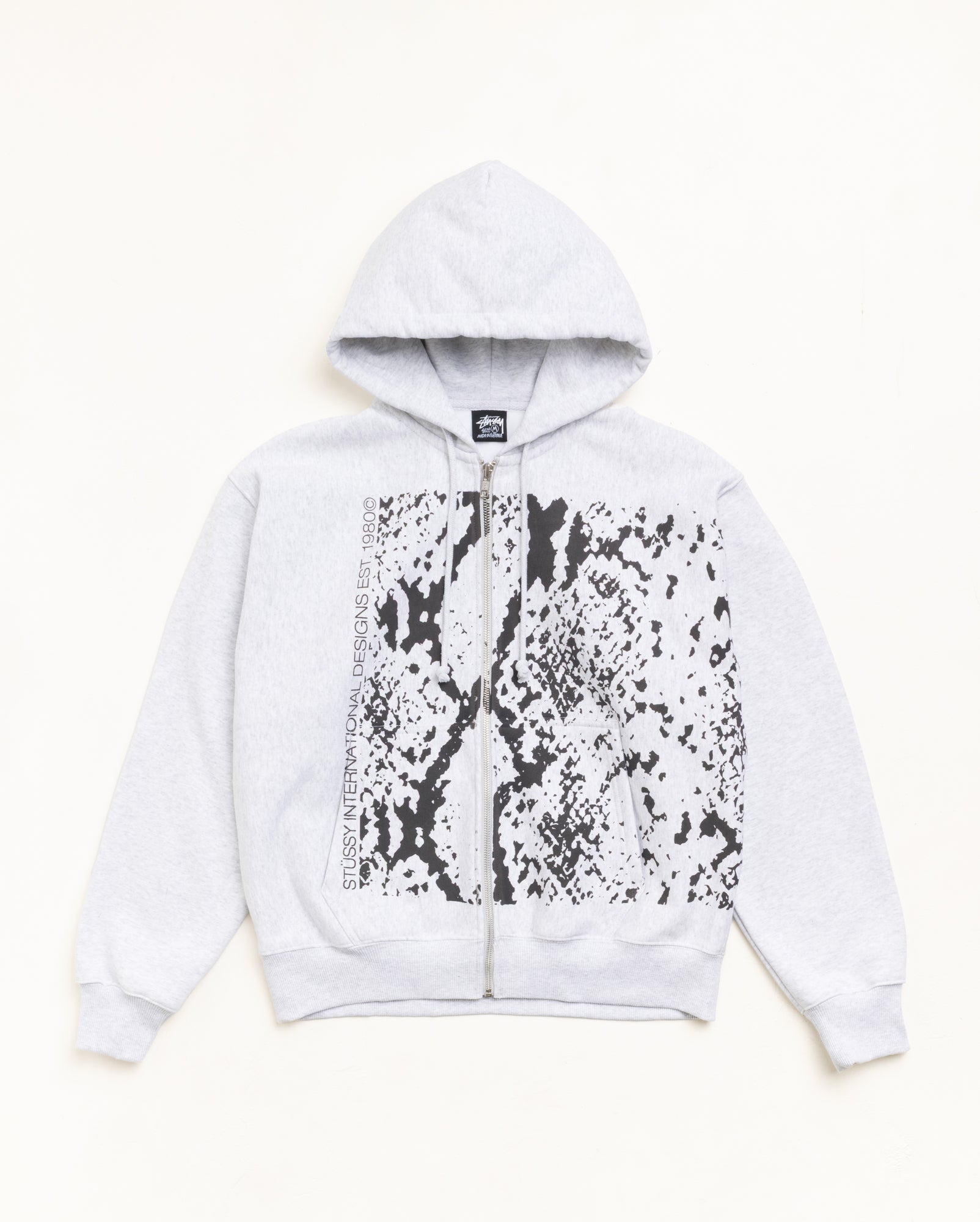 Snakeskin Zip Hood Unisex Long Sleeve In Ash Heather | hero:main:collection:new-arrivals,shirts,tops-shirts,all,tees,outerwear,denim,knits,accessories,sunglasses,hoodies,sweats,mens-hoodies-sweatshirts,shorts,pants,bottoms,crew-sweats,zip-ups,swim,sweatpants,graphics,lazy-tees,swim,basic-9twenty,button-ups,shorts,cargos,denim-jeans,bottoms,bags,belts,wearables,gear,footwear,button-ups,basic-tops,jerseys,big-ol,classics,slim,jackets,all, | product-card-slider