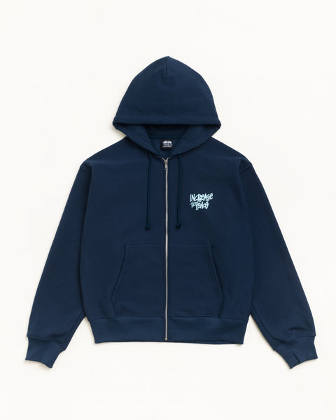 Peace Increased Zip Hood Unisex Long Sleeve In Navy