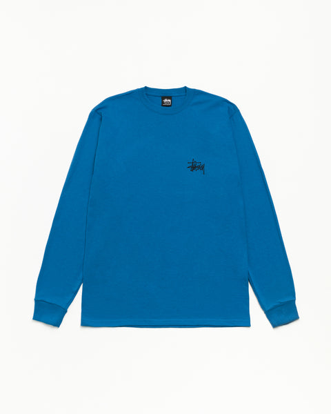 T-shirt manches longues unisexe Basic Stüssy, coloris bleu