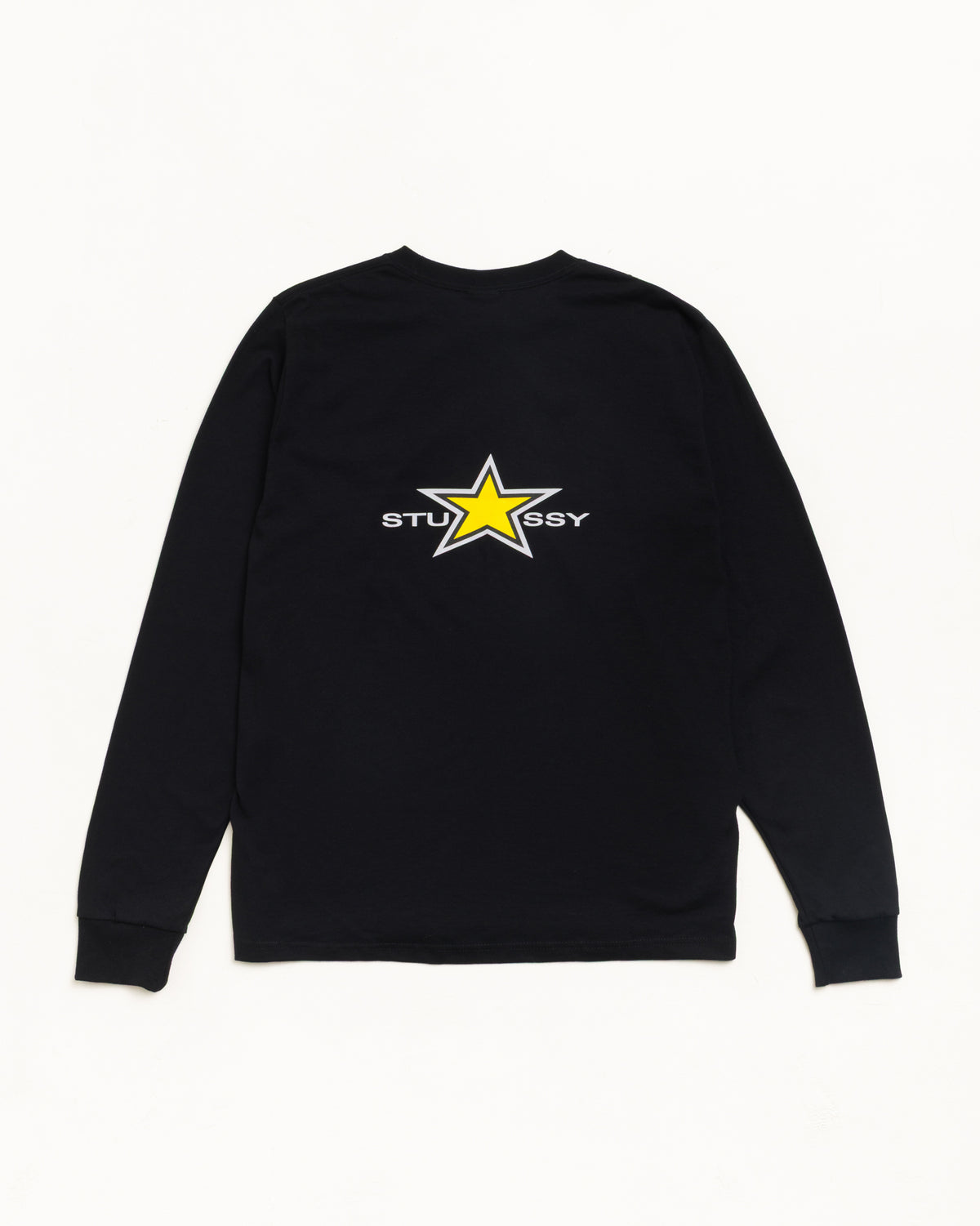 Stussy Star Ls Tee Unisex Long Sleeve In Black