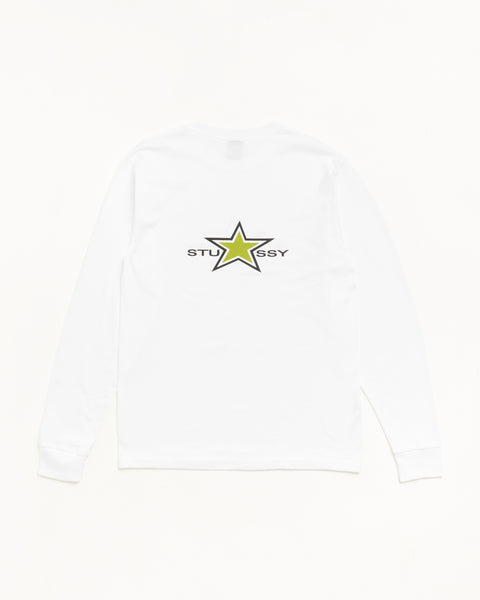 Stussy Star Ls Tee Unisex Long Sleeve In White