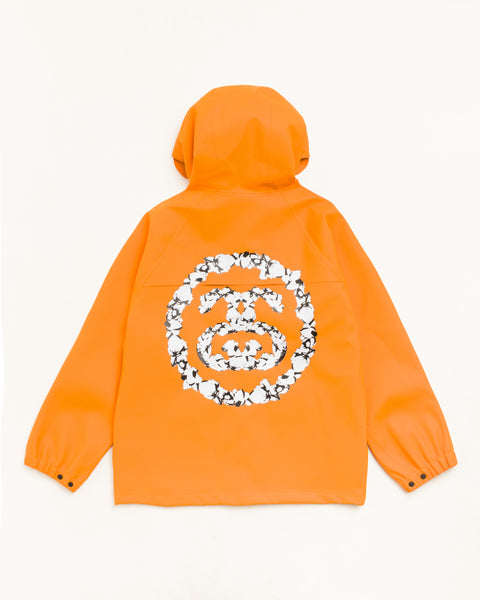 Stussy Tears Columbia Jacket Unisex Long Sleeve In Orange