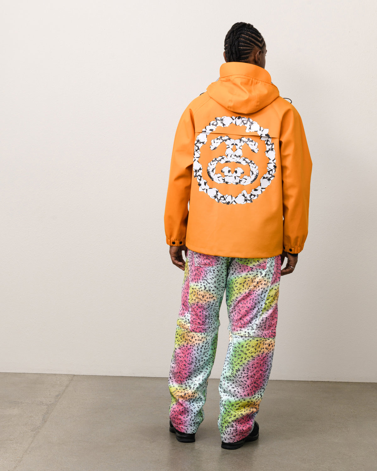 Stussy Tears Columbia Jacket Unisex Long Sleeve In Orange