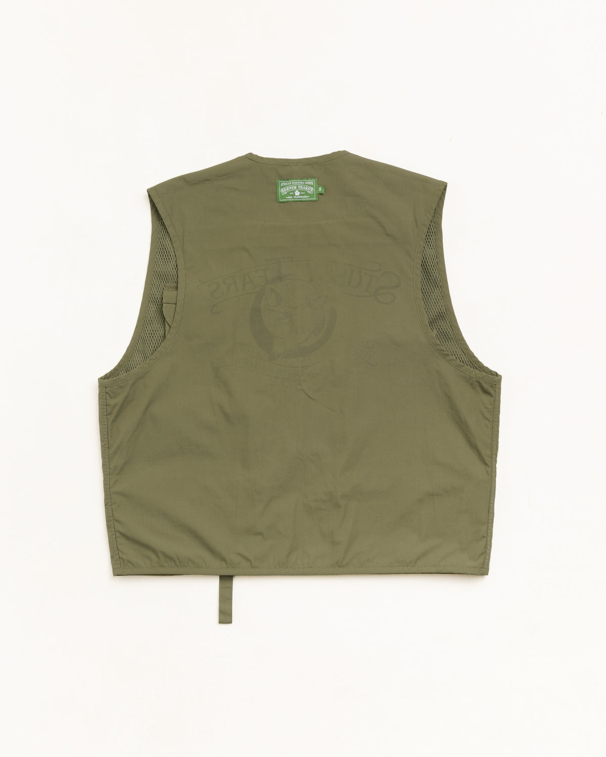 Stussy Tears Fishing Vest Unisex Sleeveless In Green