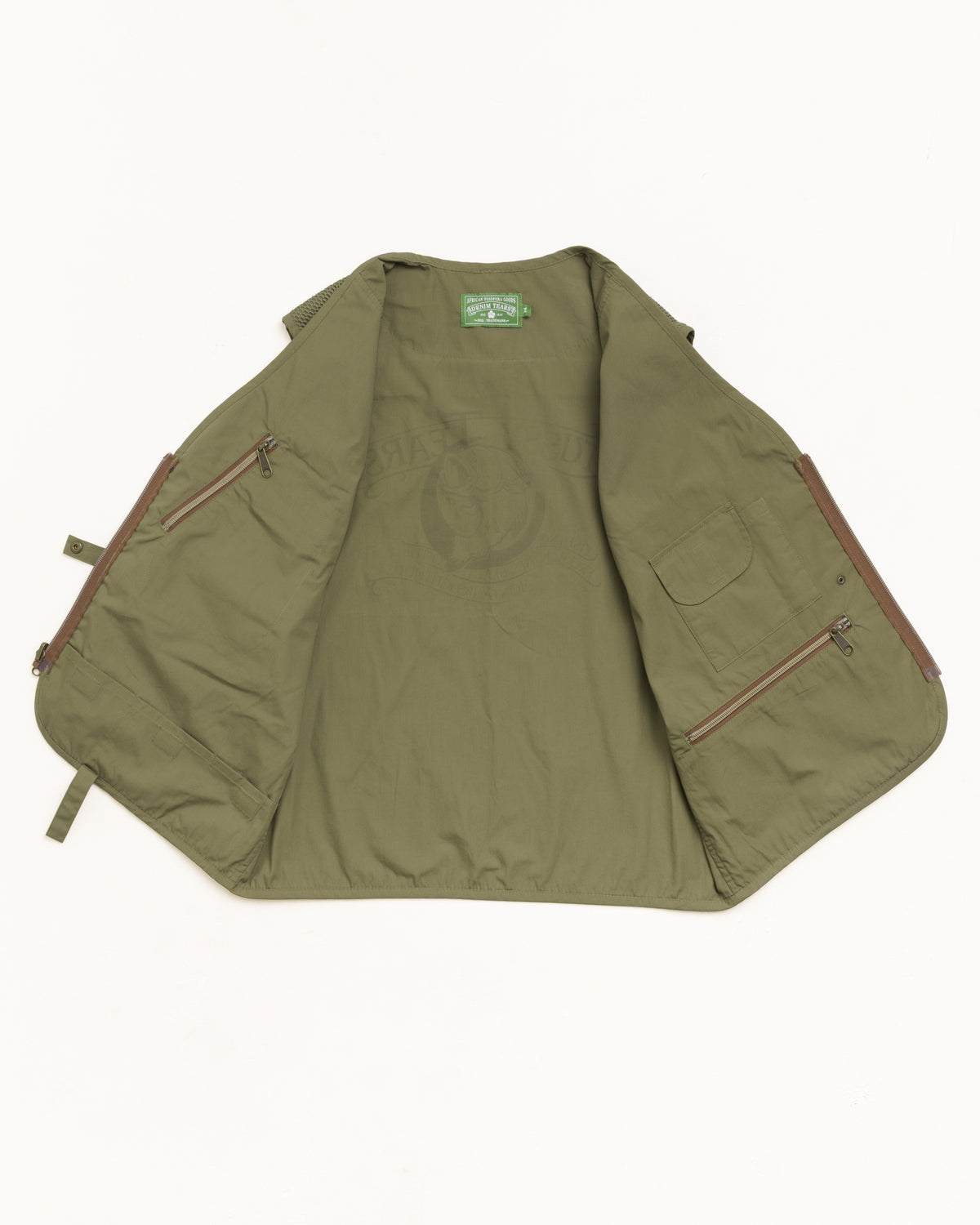 Stussy Tears Fishing Vest Unisex Sleeveless In Green