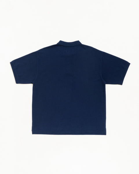 Stussy Tears Polo Unisex Short Sleeve In Navy
