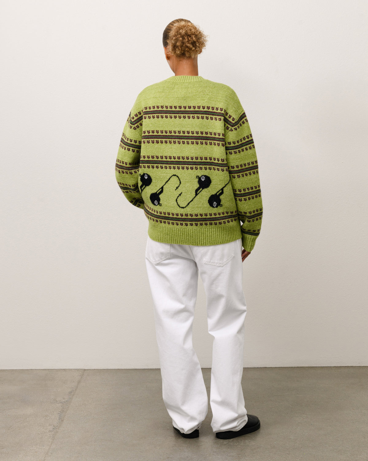 Stussy Tears Knit Sweater Mens Long Sleeve In Green